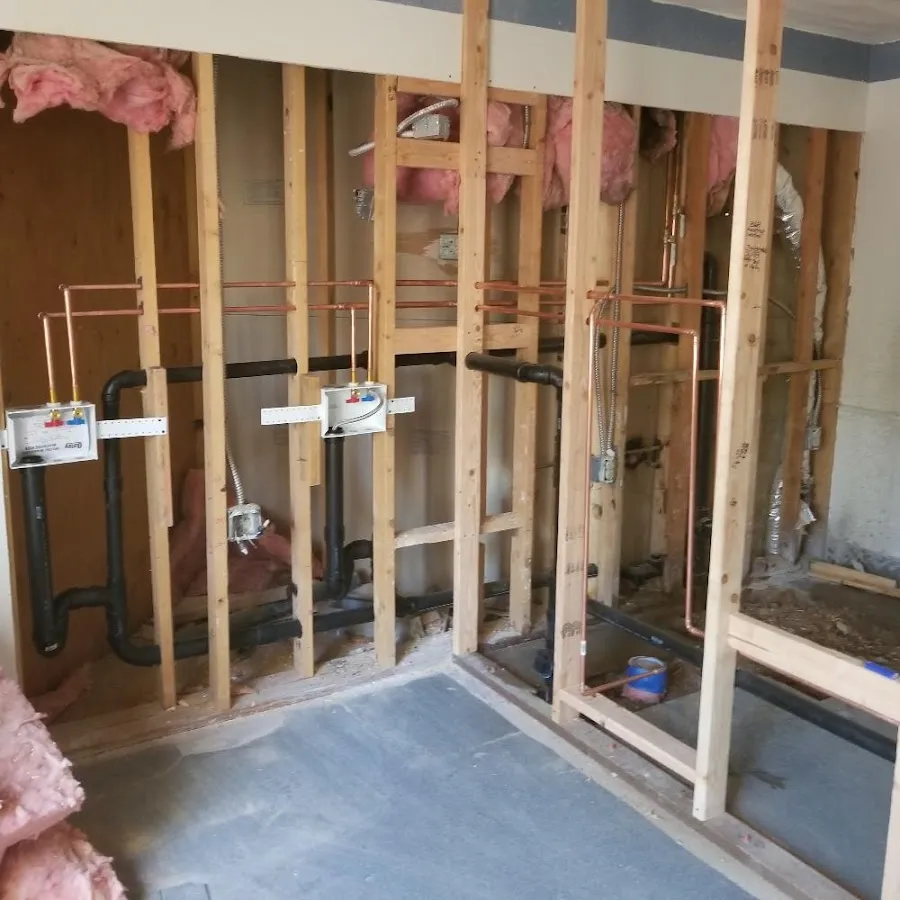 Copper pipe rough-in and plumbing installation in Cooper City